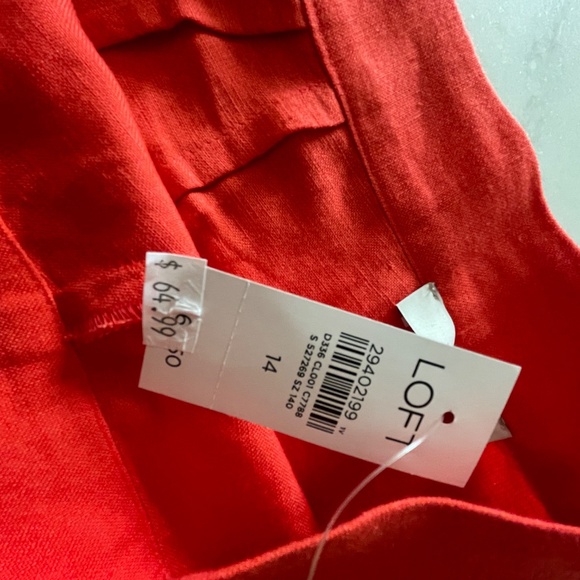 Loft | Midi Skirt Linen Blend Button Front - Picture 5 of 5